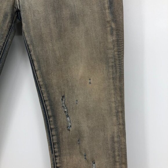 IRO Tan Distressed Mid-Rose Skinny Jeans in faded Blue  and brown mix size 25 - Picture 9 of 16